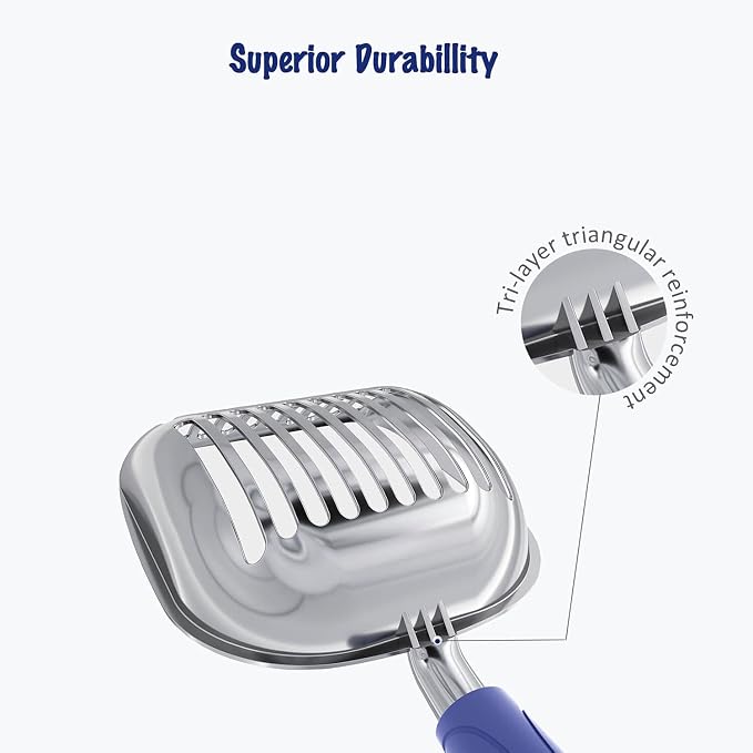 WePet Cat Litter Scoop, Aluminum Alloy Sifter, Kitty Metal Scooper, Deep Shovel - Image 3