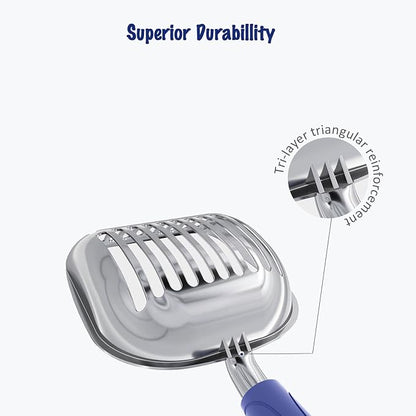 WePet Cat Litter Scoop, Aluminum Alloy Sifter, Kitty Metal Scooper, Deep Shovel - Image 3