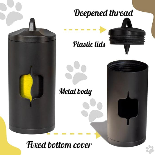 Metal Dog Poop Bag Holder w/Leash Clip|Durable Scratch-Resistant Aluminum|135 - Image 2