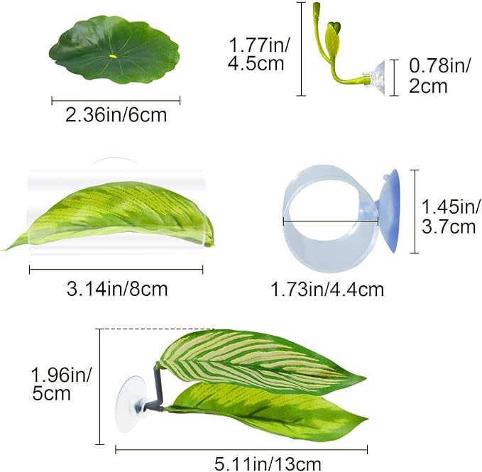 5PCS Betta Hammock & Fish Toys Set, Soft Aquarium Decor Plastic Plants that - Image 2