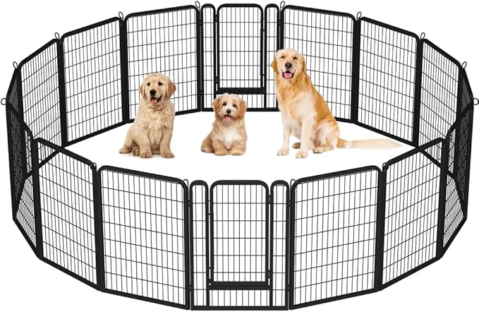 Yaheetech Dog Playpen Outdoor, 40 inch 16 Panels Dog Pen Indoor Heavy Duty by Yaheetech