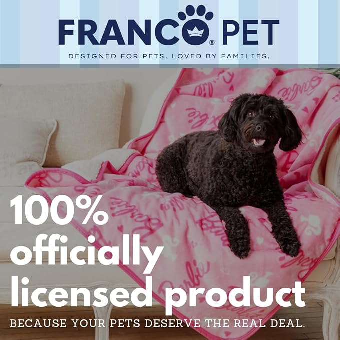 Franco Pet Barbie Super Soft Cozy Waterproof Sherpa-Backed Blanket Throw - Image 8