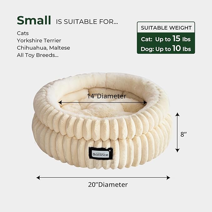 BALANCE Cat Bed Kitten Bed, Washable Round Cat Beds - Image 5