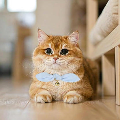 Bunny Ear Cat Collar with Bell and Bow Tie, Breakaway Cute Bowtie Kitten Collars - Image 6