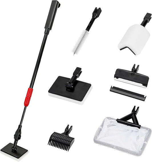 TOPZEA 6 in 1 Aquarium Cleaning Tool Kit, Fish Tank Cleaner Set by TOPZEA