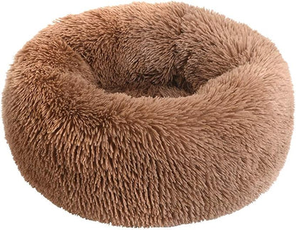BODISEINT Faux Fur Dog Bed Cat Bed, Shag Round Anti-Anxiety Pet Calming Bed - Image 4