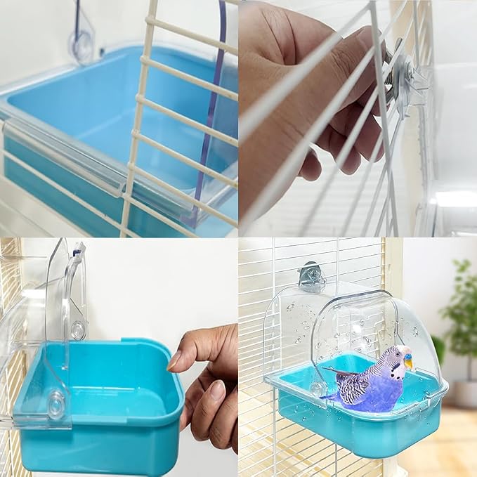 Bird Bath for Cage, Cleaning Pet Supplies Cockatiel Bird Bathtub - Image 7