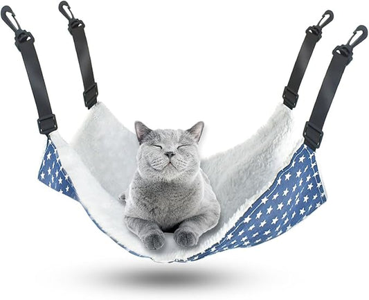 Pet Hammock for Cage Reversible Cat Hanging Hammock Soft Hanging Bed for Ferret by yuntop