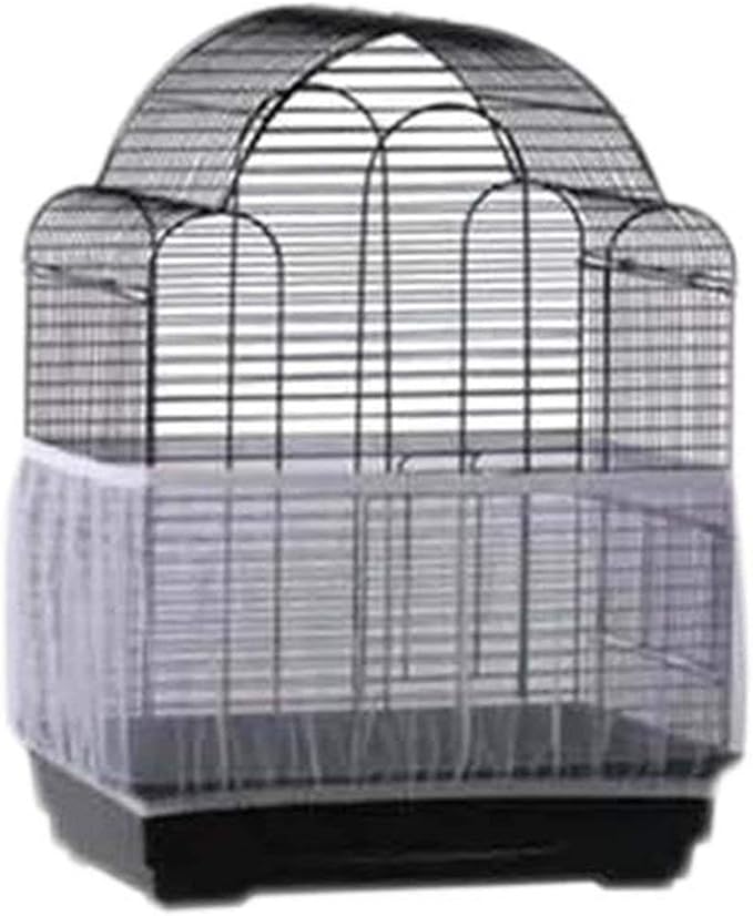 Bird Cage Seed Catcher Seeds Guard Parrot Nylon Mesh Net Cover Stretchy Shell by pranovo