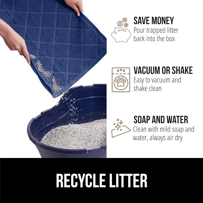 GORILLA GRIP Cat Litter Box Mat, Water Resistant, US Designed Kitty Litter - Image 5
