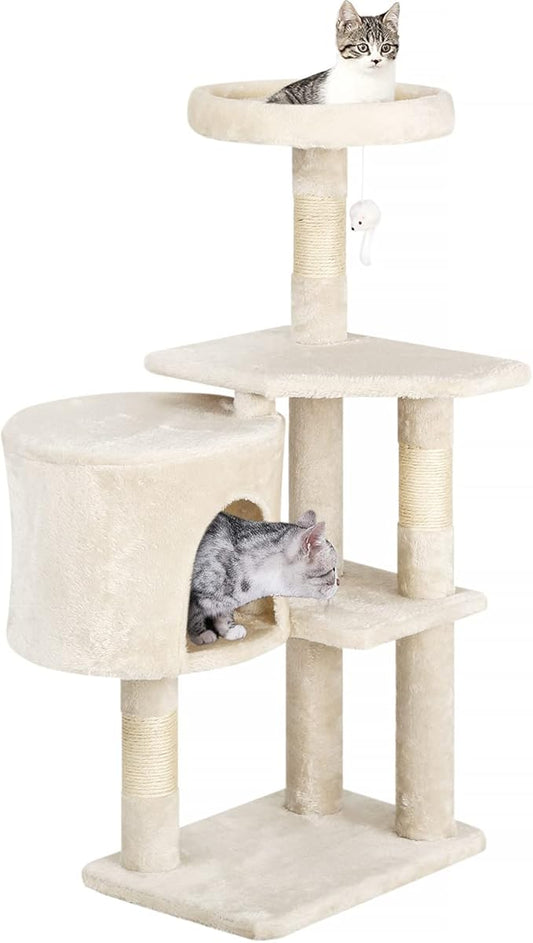BestPet | 36" Cat Tree Tower | Beige | Sturdy Multi-Level Cat Tree by BestPet