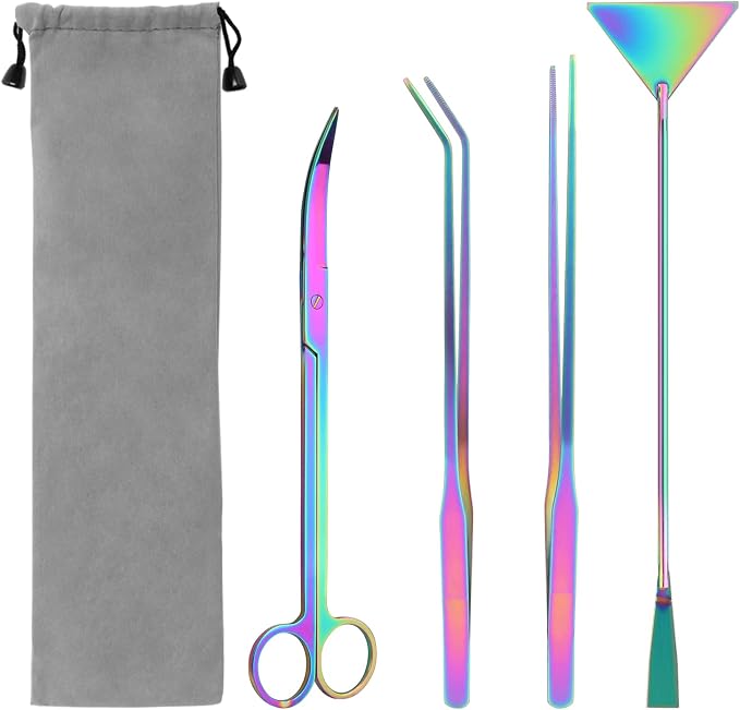 4 in 1 Quarium Aquascape Tools Kits, Anti-Rust Stainless Steel Aquatic Plant by Unknown
