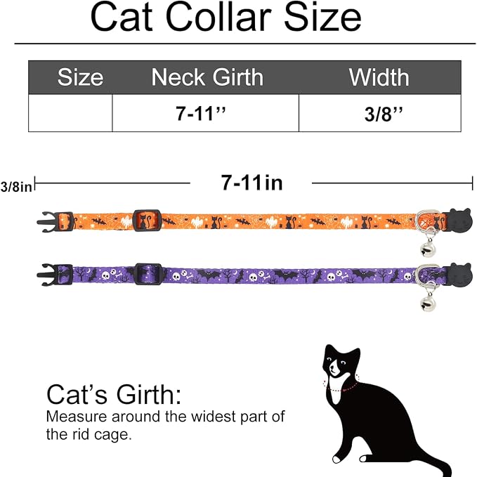 Halloween Cat Collar, 2 Pack, Breakaway Cute Cat Collar - Image 4