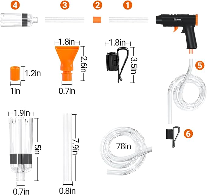 Manual Aquarium Gravel Cleaner, 132GPH Fish Tank Siphon Vacuum Cleaner - Image 7