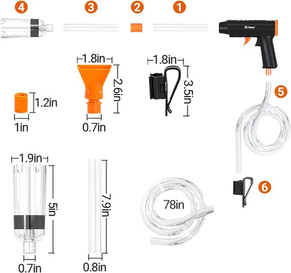 Manual Aquarium Gravel Cleaner, 132GPH Fish Tank Siphon Vacuum Cleaner - Image 7