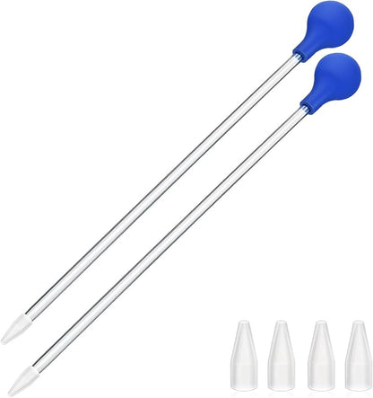 2 Pcs 18.5 in Long Pipette for Fish Tank Coral Food Feeder Long Syringe by Hufopik