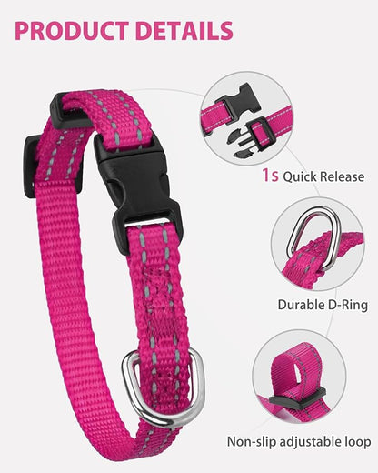 Joytale Small Dog Collar, Reflective and Adjustable Nylon Collar - Image 4
