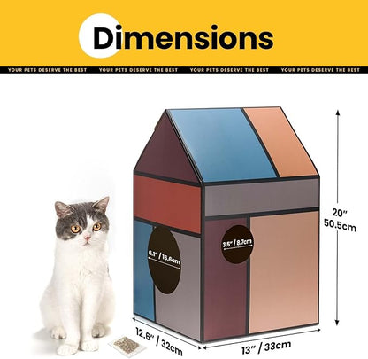 Cardboard Cat House with Scratch Pad & Catnip, Cat Play Scratching House - Image 5