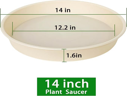 4 Pack of 14 inch Plant Saucers Bird Bath Bow Round, Plastic Plant Saucer Tray - Image 2