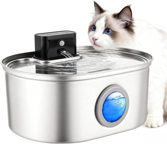 Cat Water Fountain Stainless Steel, 3.5L/118oz Large Capacity Automatic Cat by Unknown
