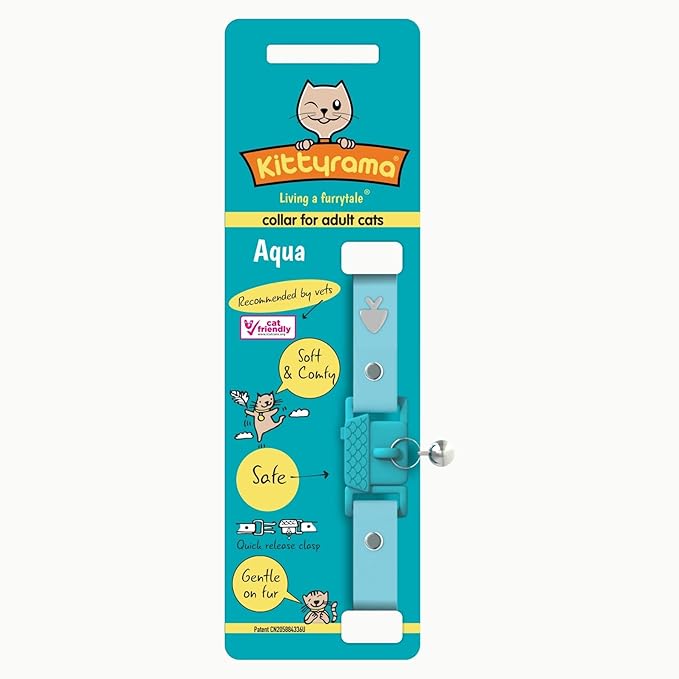 Kittyrama Aqua Cat Collar with Bell - Image 6