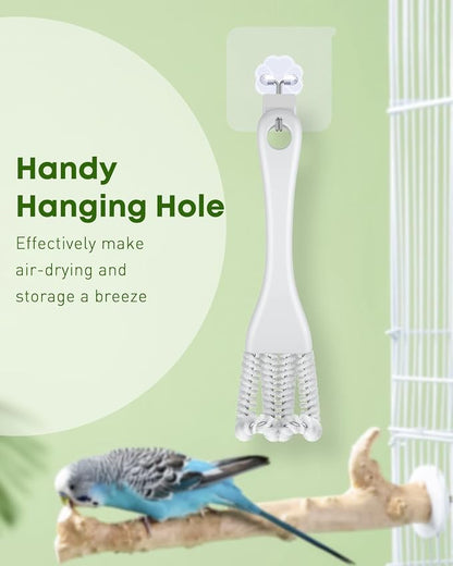 Pawfly 2 Pcs Bird Cage Cleaner Brush, 2-in-1 Bird Cage Cleaning Brush, Bird - Image 6