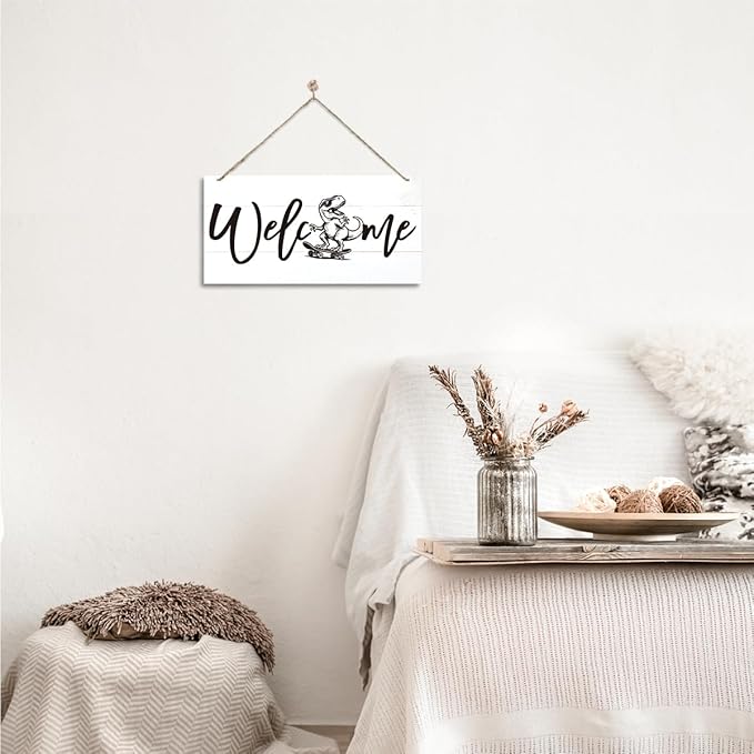 Welcome Sign for Front Door, Welcome Decor Wooden Hanging Sign, Fun and Trendy - Image 6