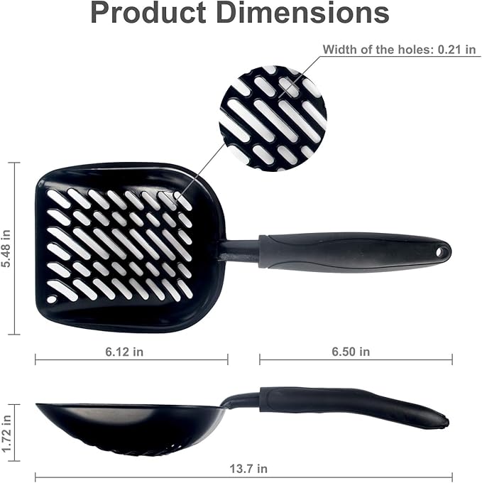 Metal Cat Litter Scoop with a Deep Shovel Design | Solid Aluminum & Non-Stick - Image 4