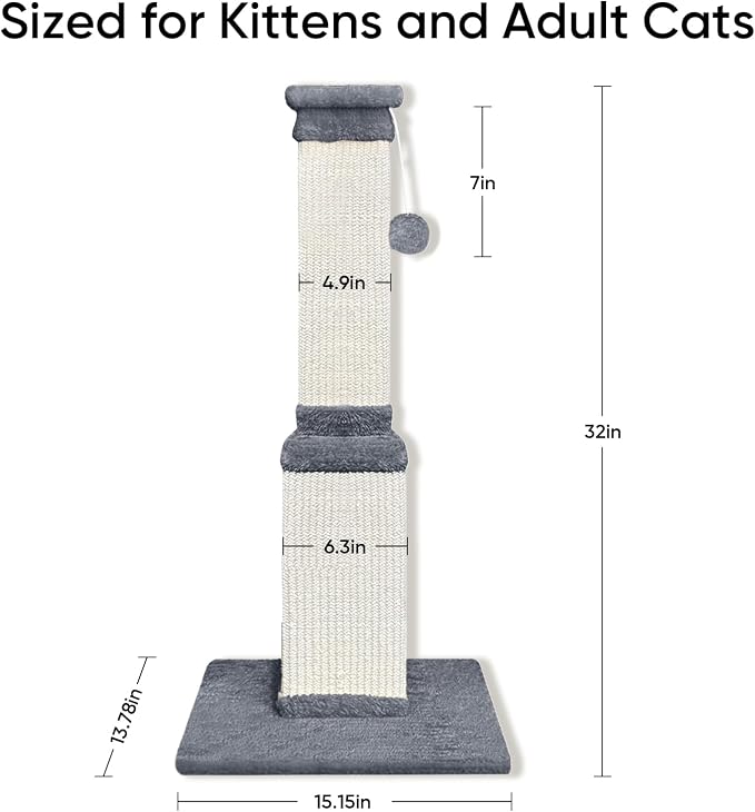 AGYM Cat Scratching Post, 32 Inch Cat Scratching Posts - Image 3