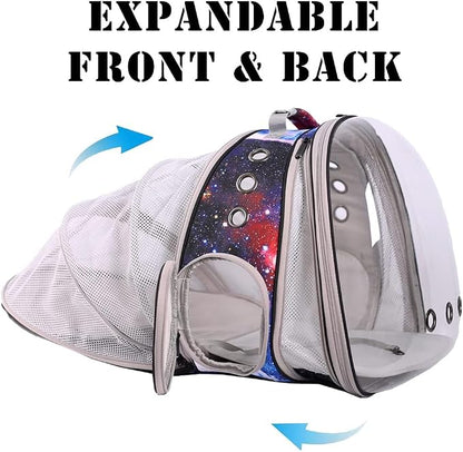 Galaxy Blue Dual Expandable Cat Backpack Carrier, Fit up to 20 lbs, Expandable - Image 3