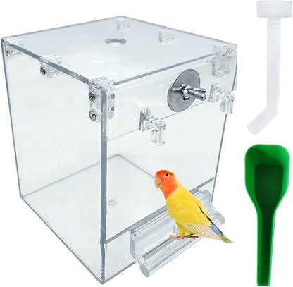 kathson Acrylic Bird Cage Bath Box, Parrot Hanging Tube Shower Box Birds by kathson