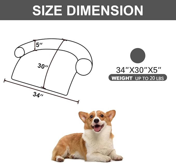 Calming Dogs/Cats Bed Mats, Dog Pad Washable Removable Couch Cover, Plush Long - Image 2