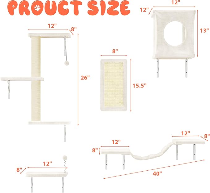 Wall Mounted Cat Furniture, Scratching Post, Indoor Safe & Stable Furniture - Image 5