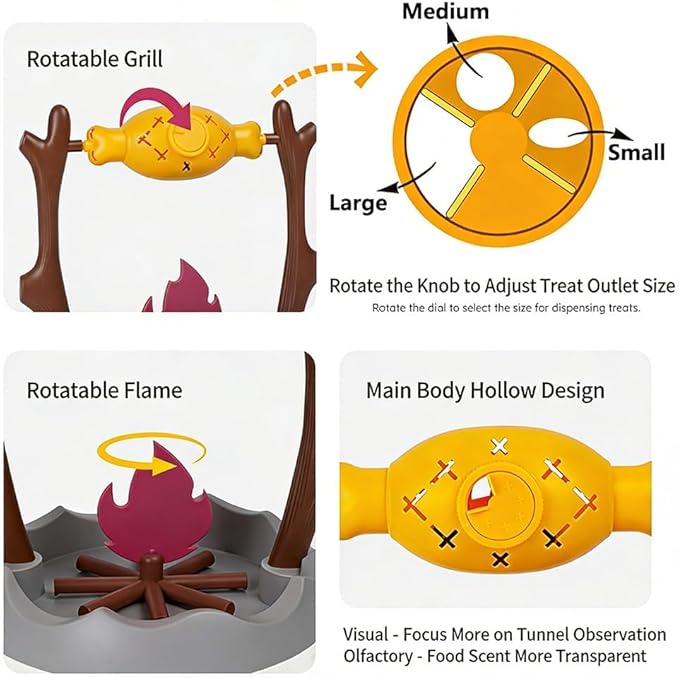 Cat BBQ Toy, Pets Dry Food Dispenser, Cats Slow Feeding Snack Bowl, Grilled - Image 5