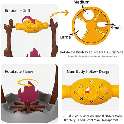 Cat BBQ Toy, Pets Dry Food Dispenser, Cats Slow Feeding Snack Bowl, Grilled - Image 5