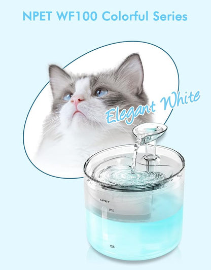 NPET WF100 Cat Fountain, 54oz/1.6L Automatic Pet Water Fountain Dog Water - Image 5
