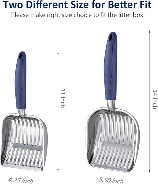 WePet Cat Litter Scoop, Aluminum Alloy Sifter, Kitty Metal Scooper, Deep Shovel - Image 2