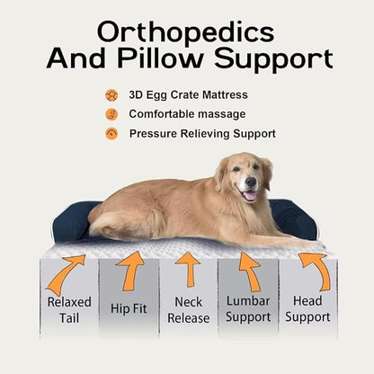 Large Dog Bed Orthopedic Washable | Beds Bolster Pet - Image 3