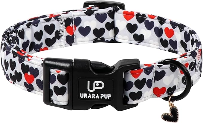 Valentine's Dog Collar, UP URARA PUP Love Heart Adjustable Pet Collar by UPURARAPUP