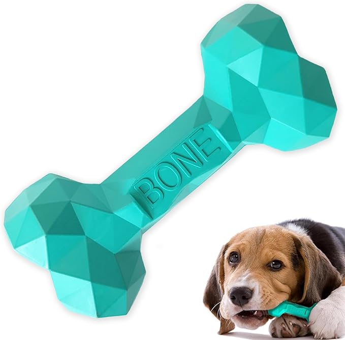 NOOVIA Durable Dog Chew Toy Rubber Bone 100% Natural Bite-Resistant Interactive by Unknown