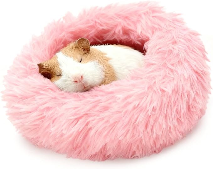 Guinea Pigs Bed Small Animal Bedding Donut-Shaped Burrowing Pet Bed Soft and by LightUpYourPetsLife