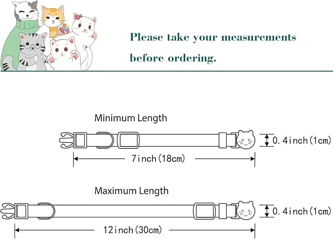 Yizepet Cat Collars with Bells, Breakaway Kitten Collar, Cute Kitty Collar - Image 5