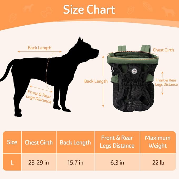 Dog Carrier Backpack, Pet Front Carrier Backpack Legs Out Dog Chest Carrier - Image 2