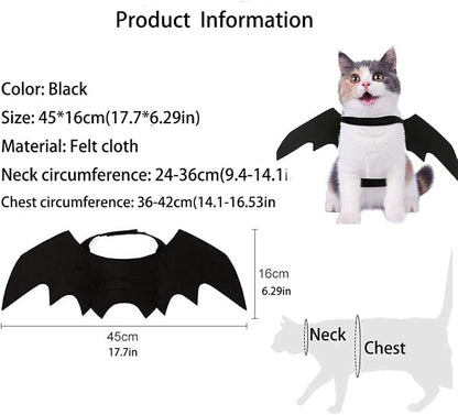 Pet Cat Bat Wings for Halloween Party Decoration, Puppy Collar Leads Cosplay - Image 3