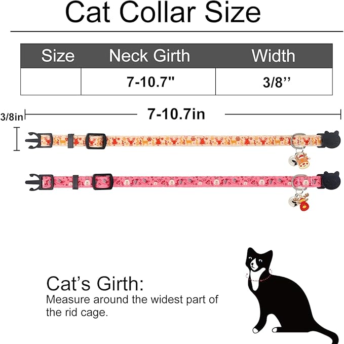 Christmas Cat Collar, Cotton 2 Pack Cat Collar - Image 3