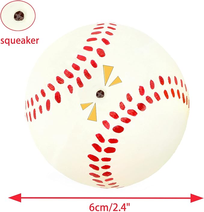 CHIWAVA 4 Pack 2.4" Squeak Latex Puppy Dog Toy Ball Sports Balls Sets Fetch - Image 2