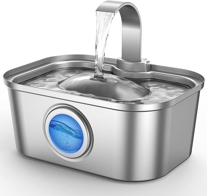 Bobo&Dragon 3.5L/124oz Stainless Steel Cat Water Fountain by BoboDragon