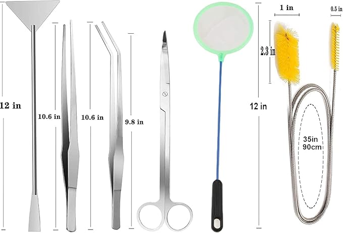 7 in 1 Aquarium Aquascaping Tools Kits, Stainless Steel Aquarium Plant Tools - Image 2