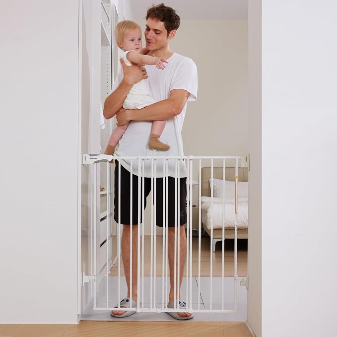 Babelio Baby Gate for Stairs & Doorways, 26-43" W 34" H Extra Tall| No Bottom - Image 5