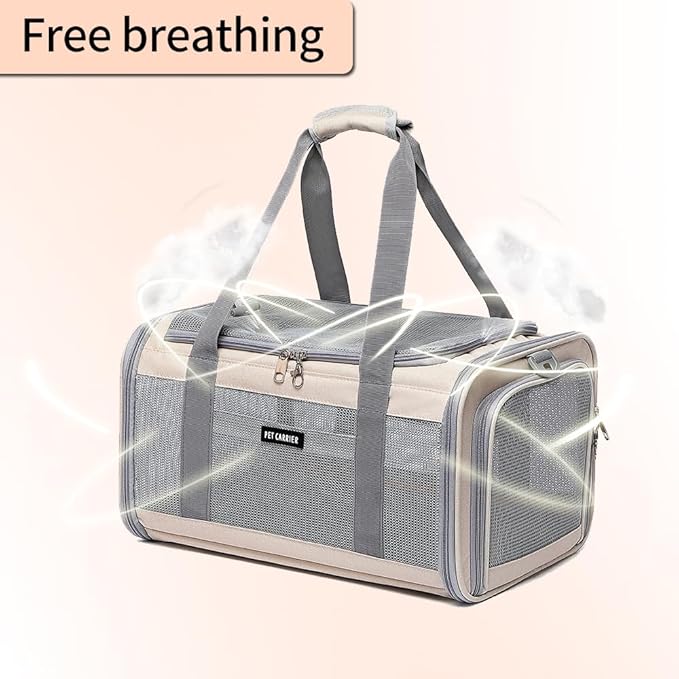 Airline Approved Pet Carrier for Cats and Small Dogs, Breathable and - Image 3